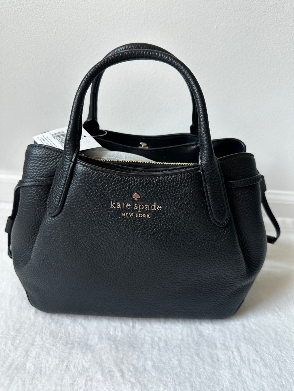 Kate Spade NWT Black Pebbled Leather Dumpling K8135 Small Satchel Original $379 - Picture 6 of 16